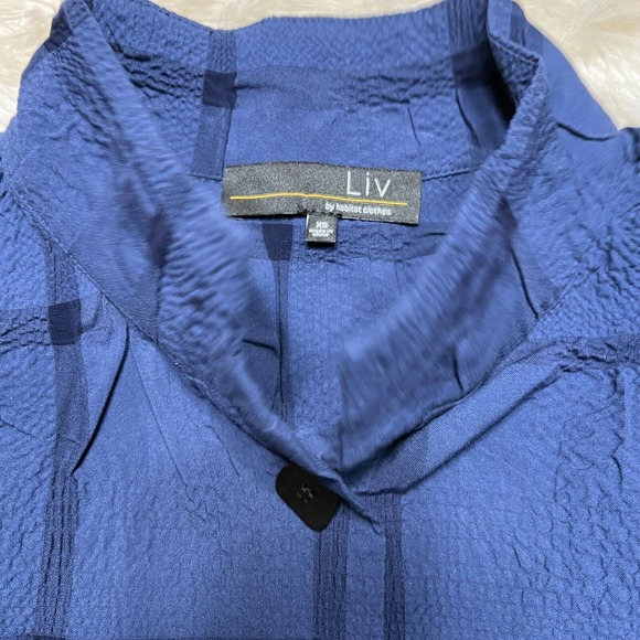 Liv by Habitat Pucker Crop Jacket Crinkle Indigo Style 220133 - Picture 4 of 4